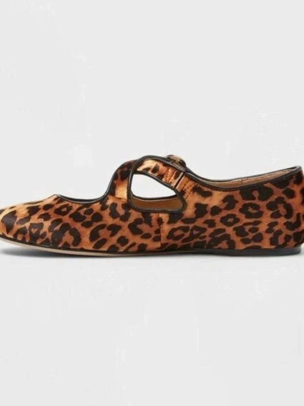 a new day Leopard Print Mary Jane Flats - Tan & Black